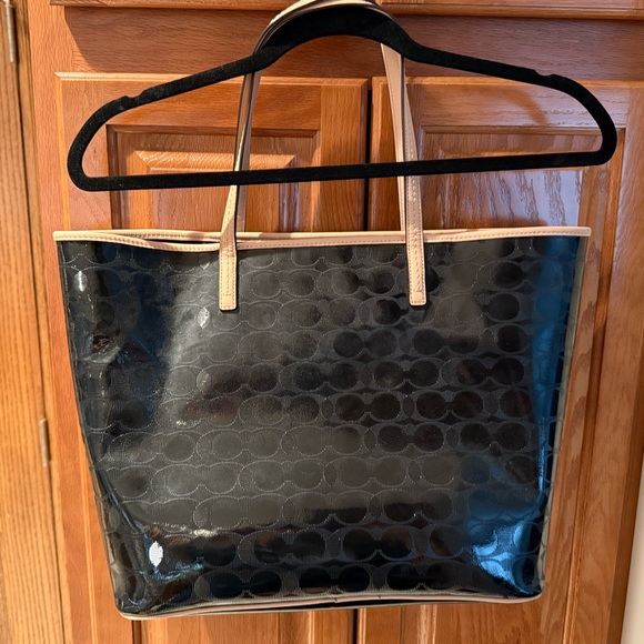 Coach Tote Black & Tan leather trim - Picture 7 of 12